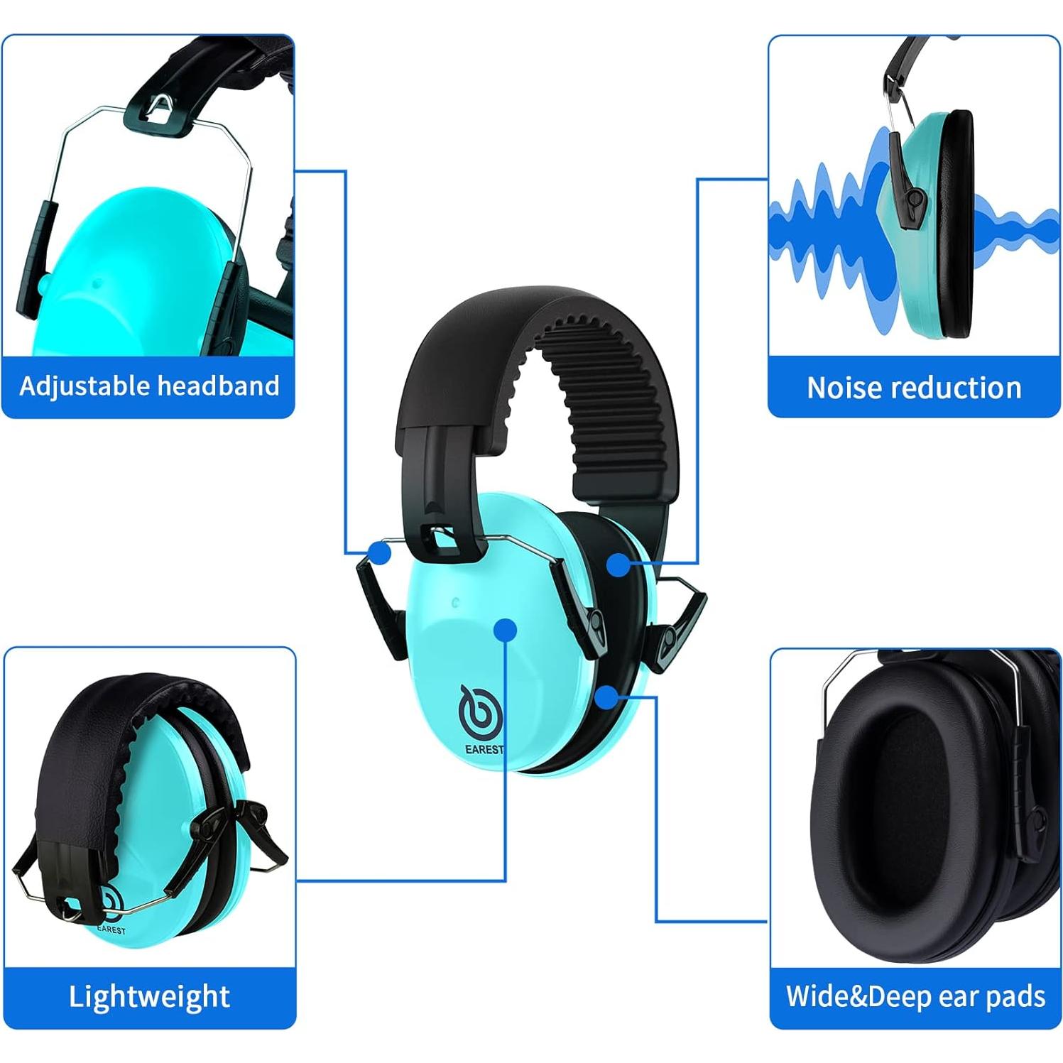 Paquete de 2 Auriculares de Seguridad NRR 20dB - Azul y Verde