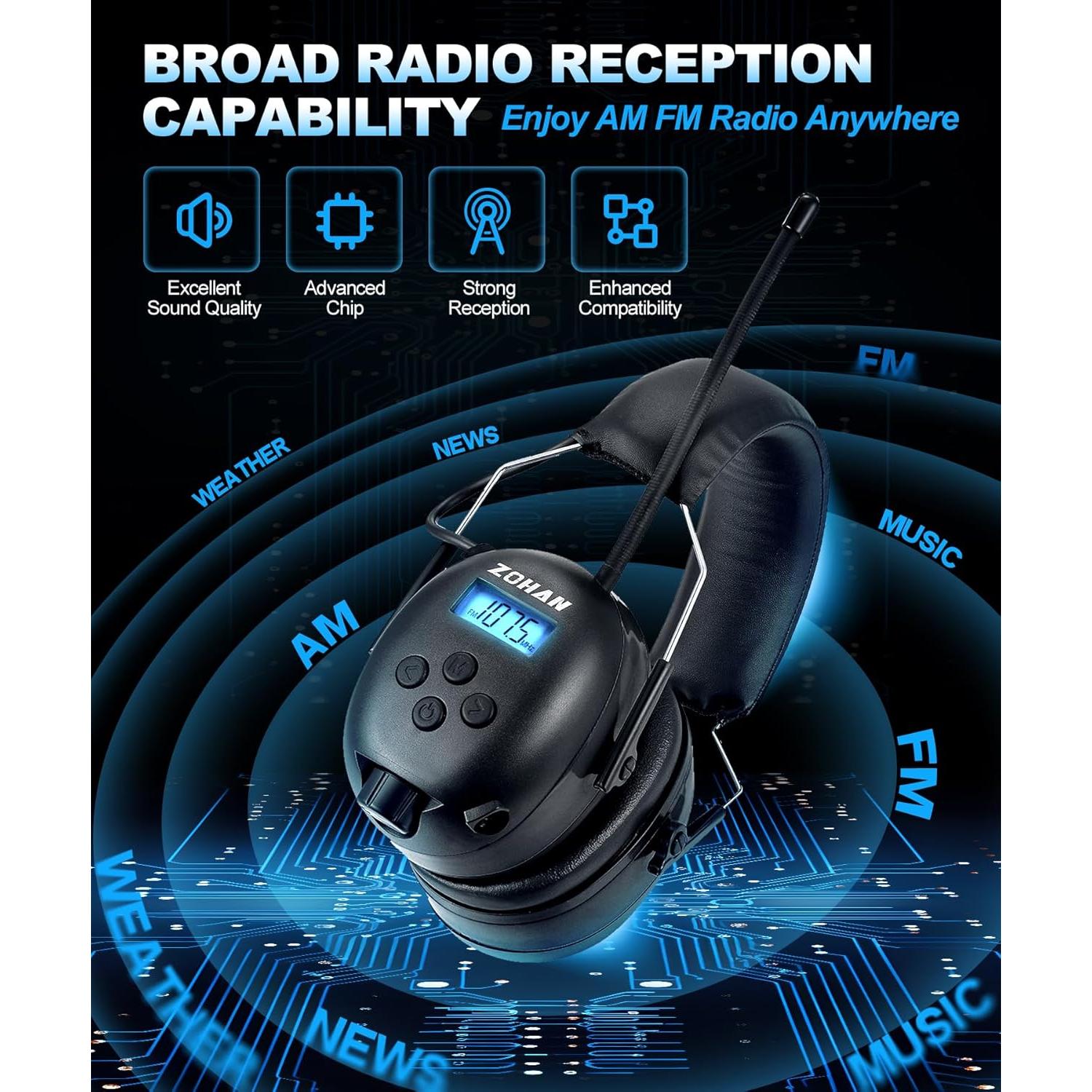 Auriculares ZOHAN EM042 AM/FM con Radio y Reducción de Ruido