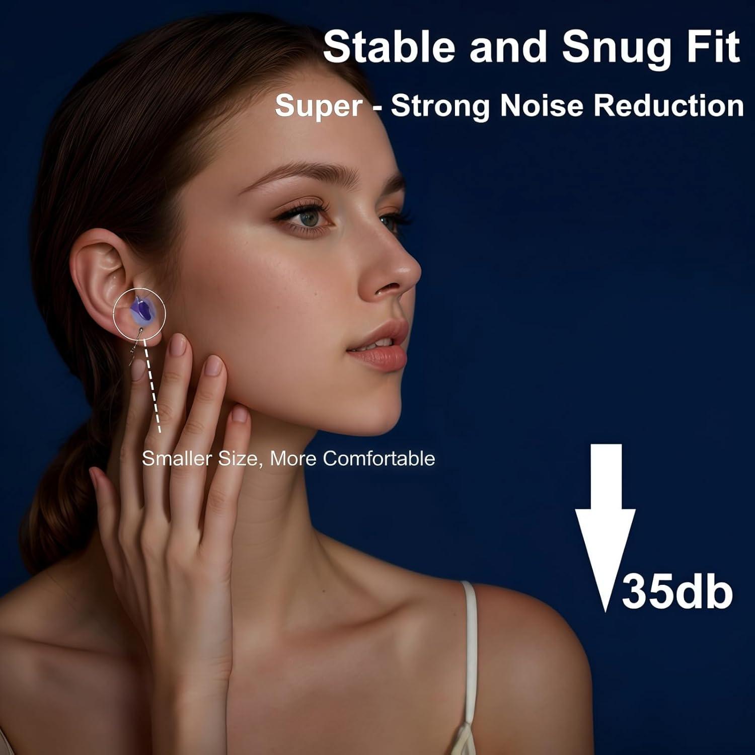 Tapones para oídos ZOZZGO 33dB NRR Silicona Hipoalergénica