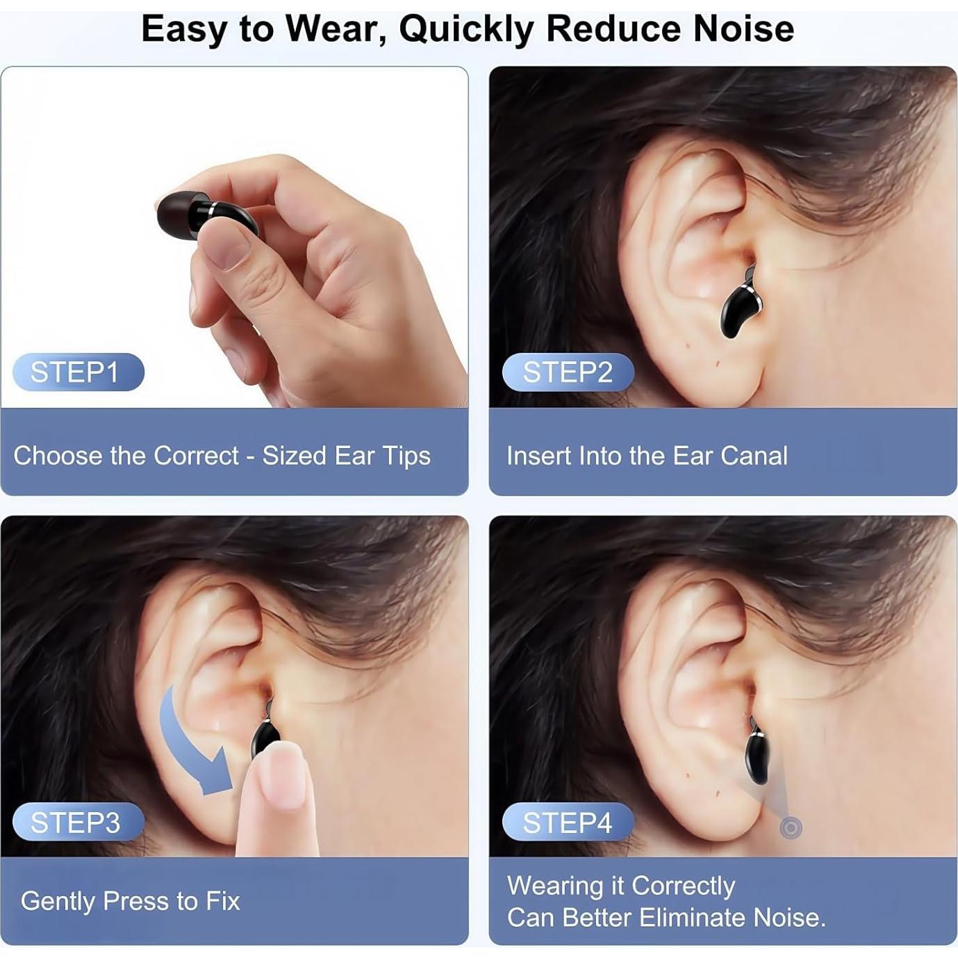 Tapones para oídos ZOZZGO 33dB NRR Silicona Hipoalergénica