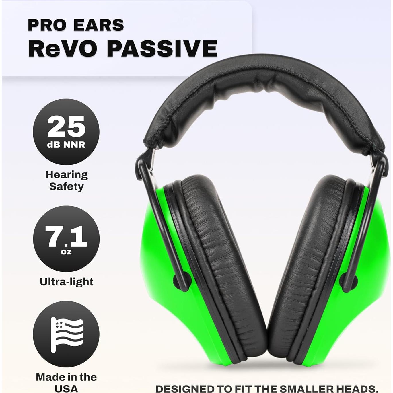 Orejeras Pasivas Pro Ears ReVO NRR 25 Rosa Neón para Niños y Adultos