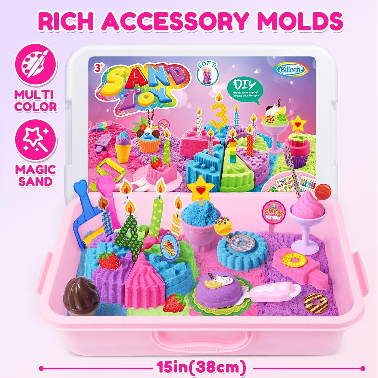 Caja Sensorial de Arena Mágica Billeeit 43 Piezas para Niños