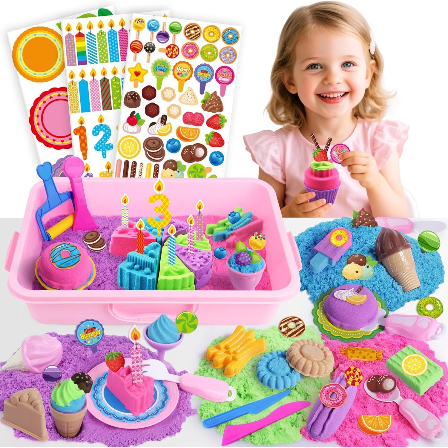 Caja Sensorial de Arena Mágica Billeeit 43 Piezas para Niños