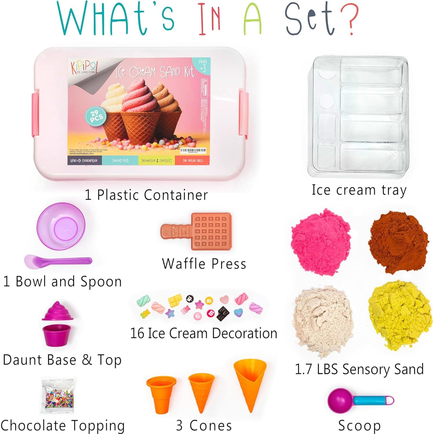 Kit de Juego Sensorial de Helados Kipipol - 29 Piezas