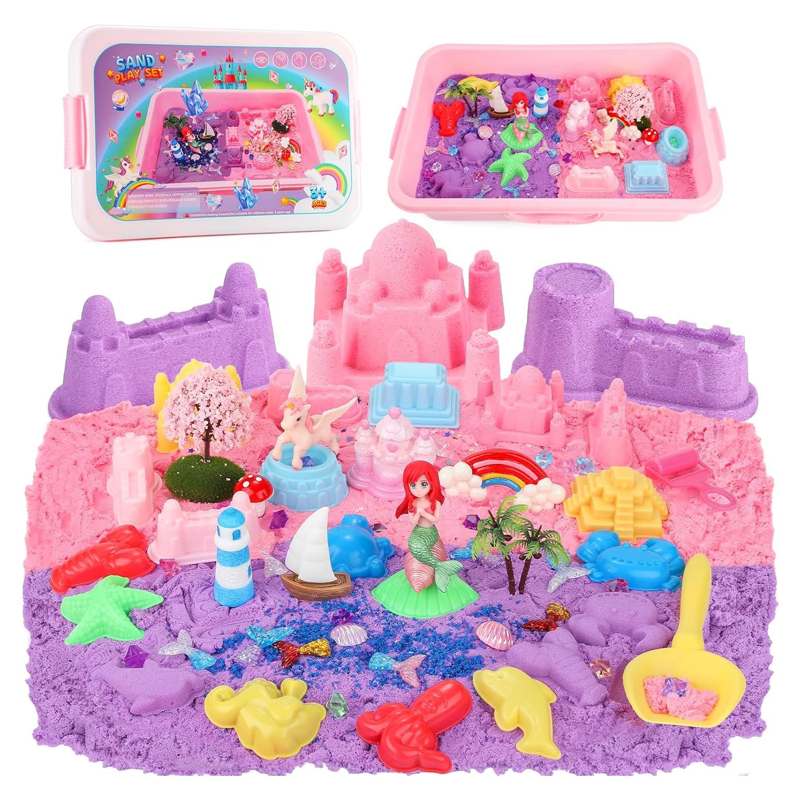 Caja Sensorial de Arena Unicornio y Sirena Lokuc 60 Piezas 1.62 kg