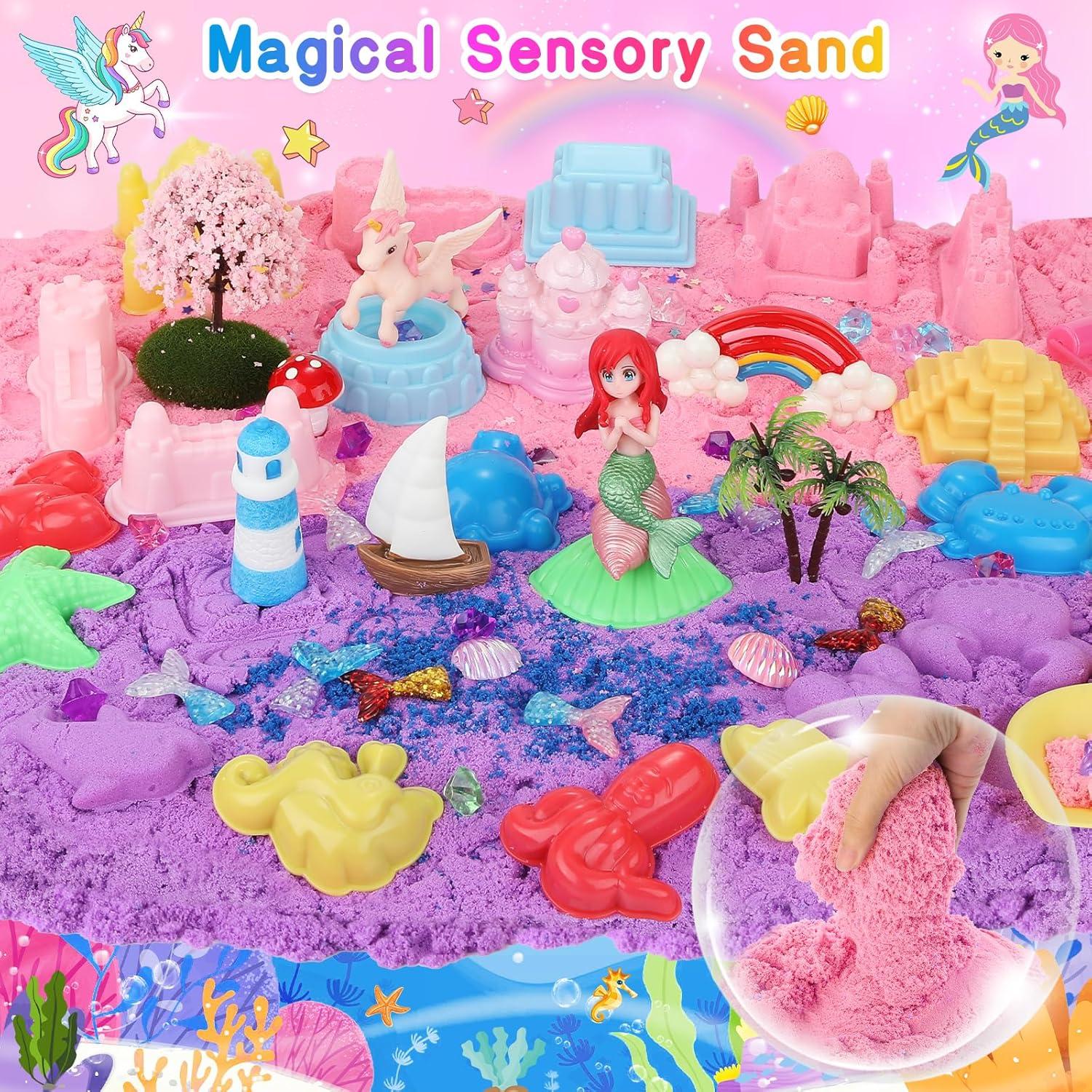 Caja Sensorial de Arena Unicornio y Sirena Lokuc 60 Piezas 1.62 kg