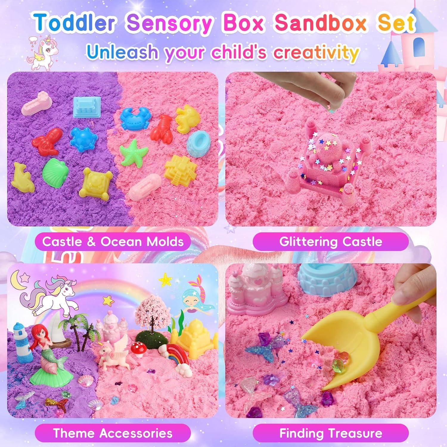 Caja Sensorial de Arena Unicornio y Sirena Lokuc 60 Piezas 1.62 kg