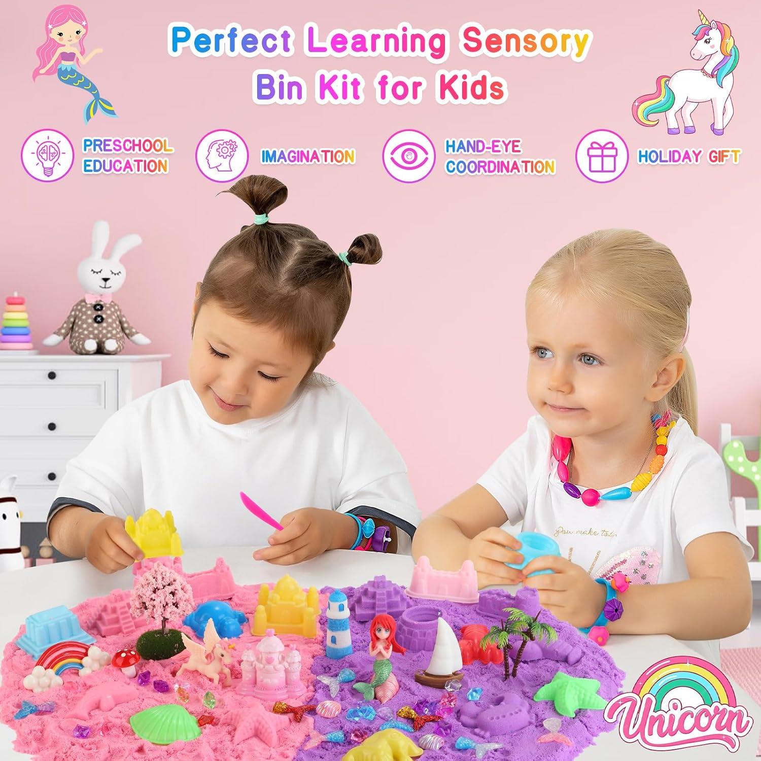 Caja Sensorial de Arena Unicornio y Sirena Lokuc 60 Piezas 1.62 kg