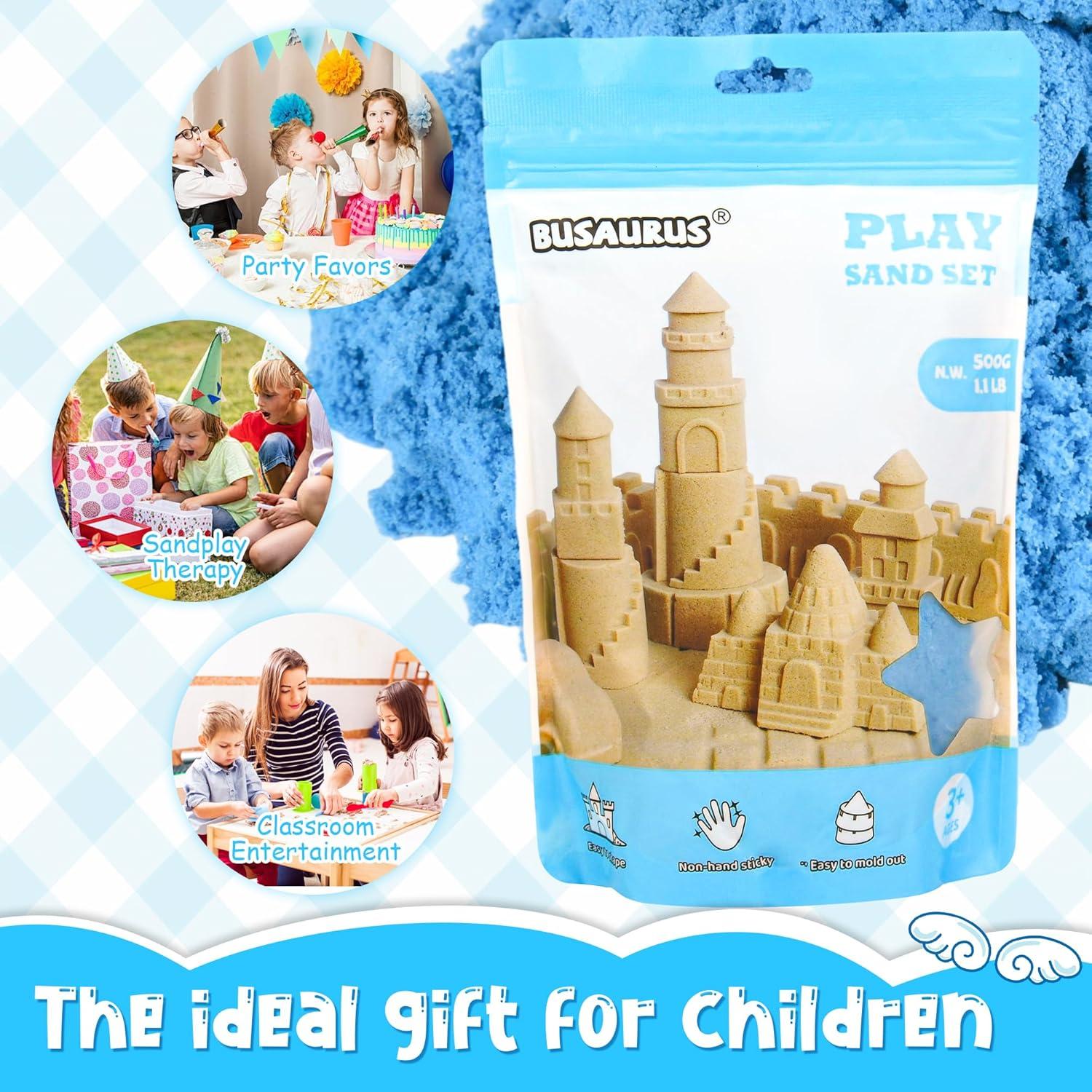 Juego de Arena Mágica Busaurus 2.5Kg 5 Colores y Moldes