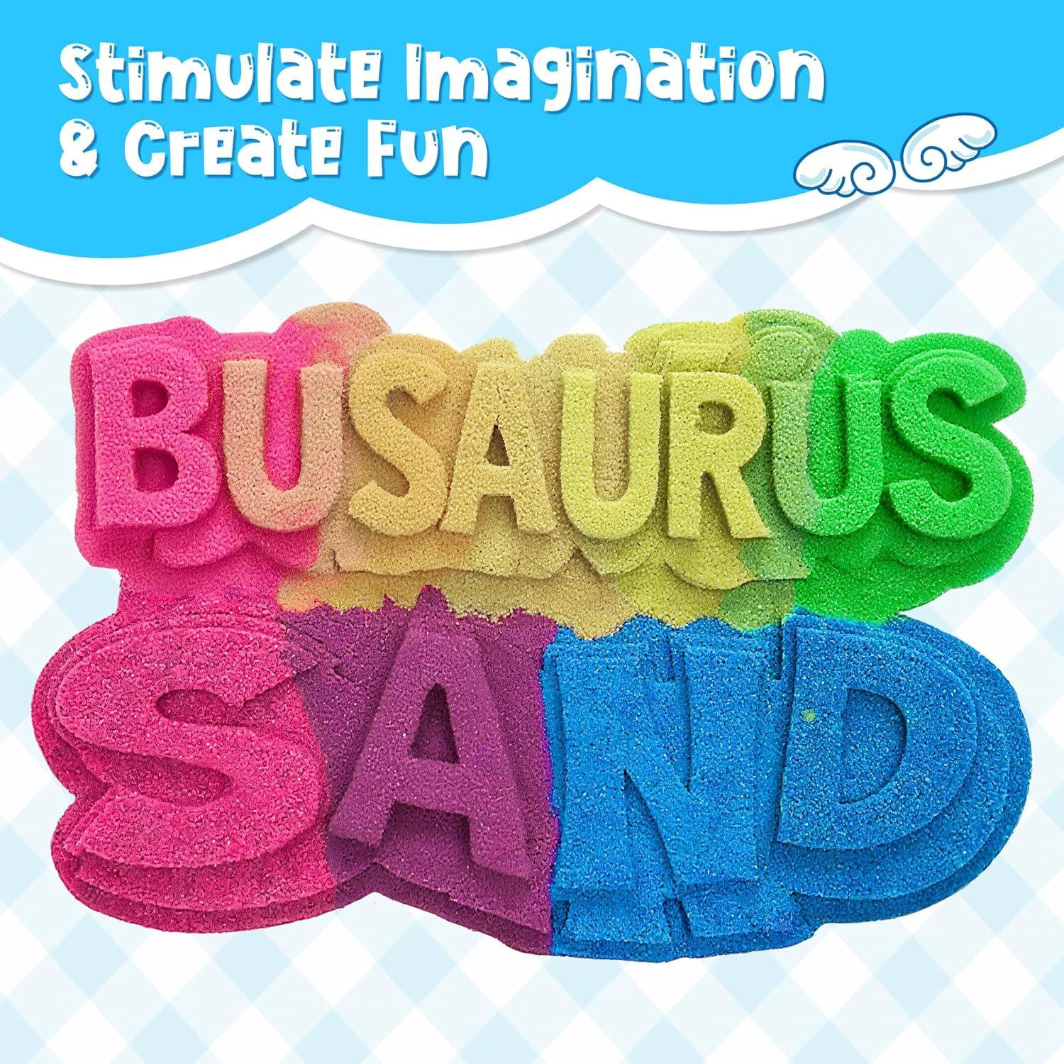 Juego de Arena Mágica Busaurus 2.5Kg 5 Colores y Moldes