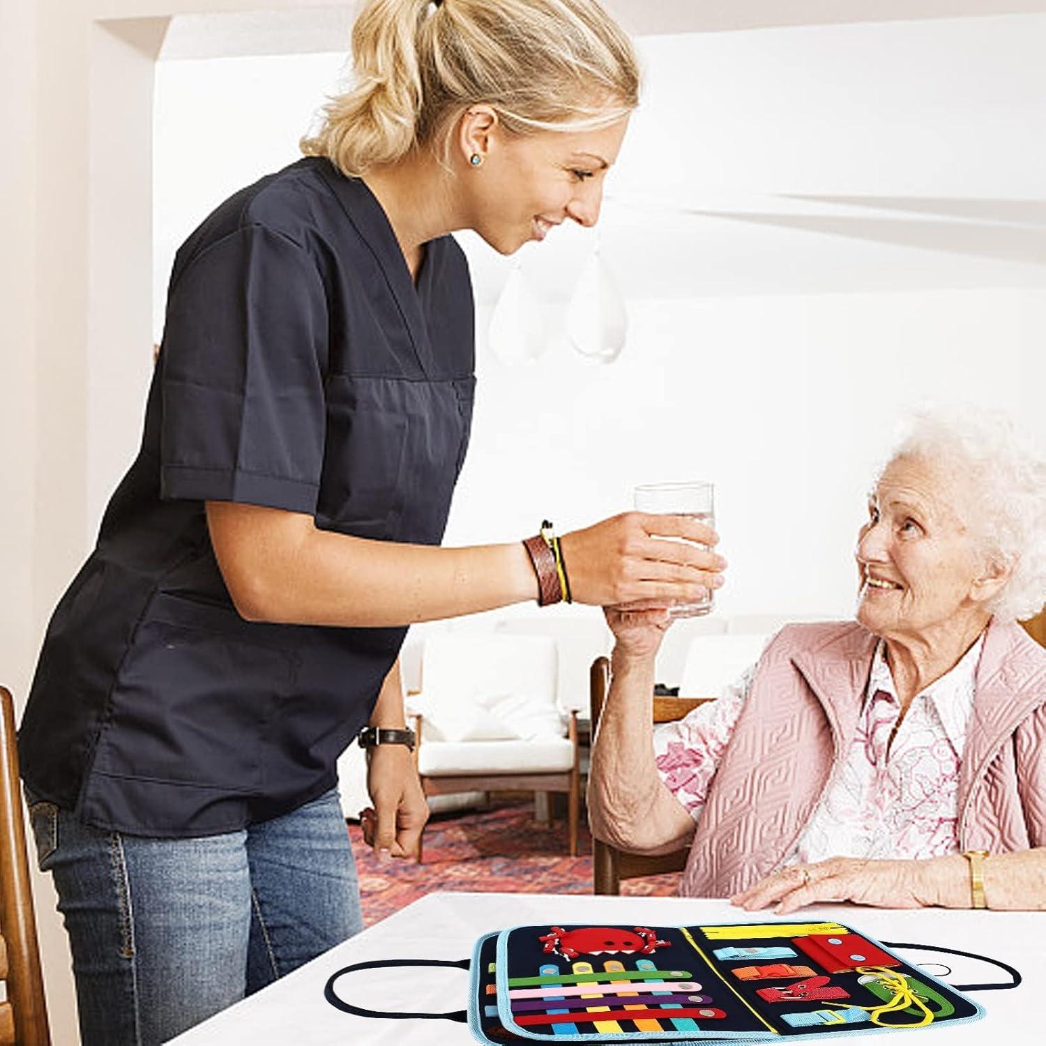 Paquete de 4 mantas de fidget HNYG para adultos con demencia