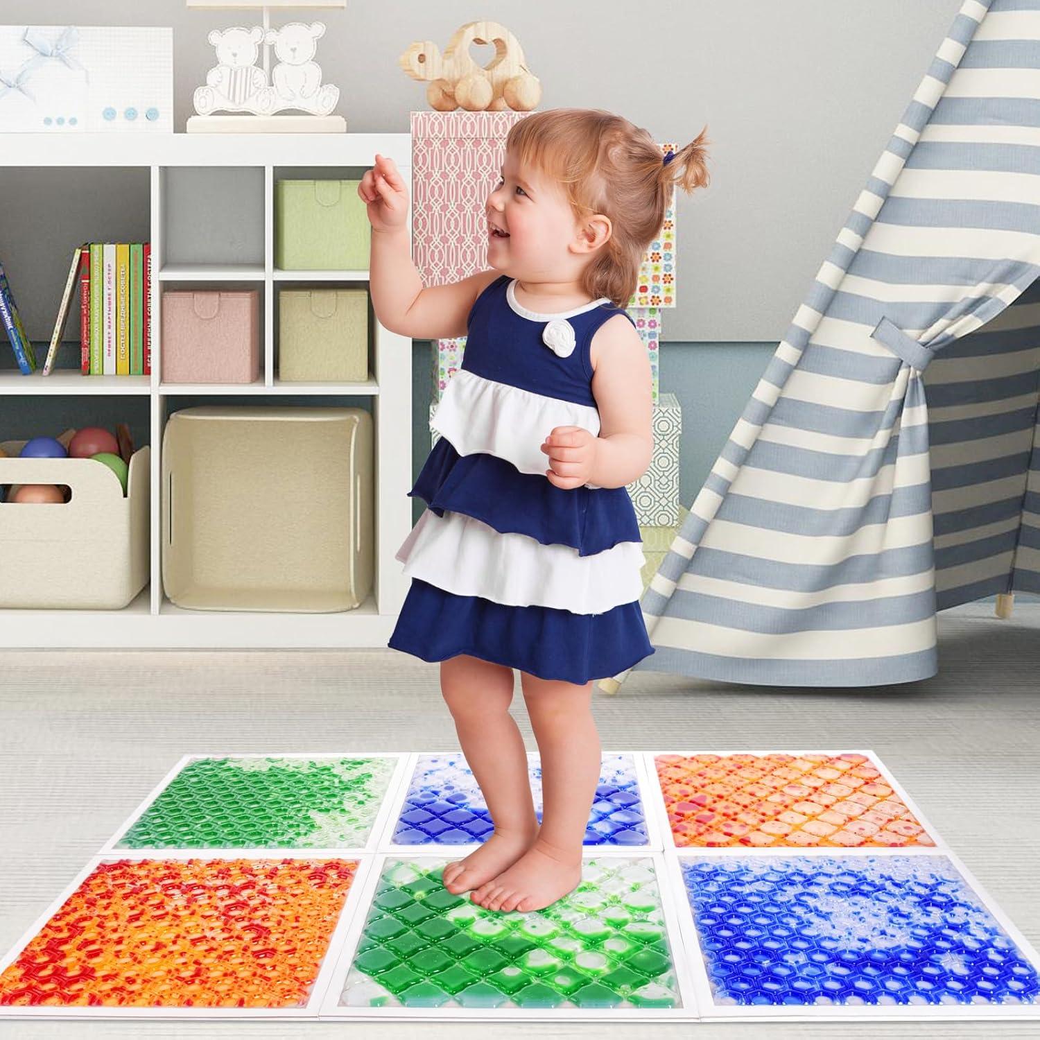 Baldosas Sensoriales Líquidas TEUCSIUB 6 PCS 30x30cm Antideslizantes