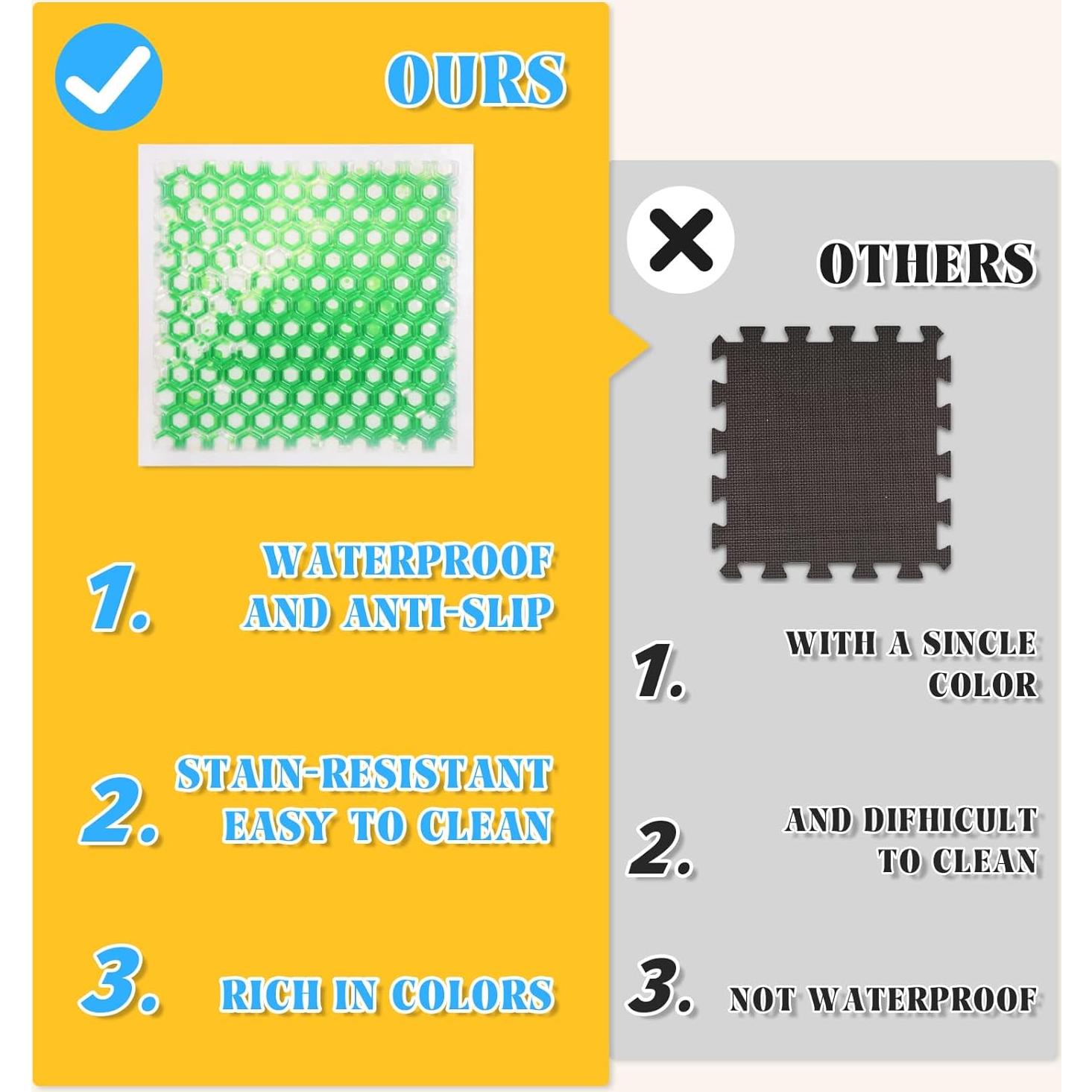 Baldosas Sensoriales Líquidas TEUCSIUB 6 PCS 30x30cm Antideslizantes