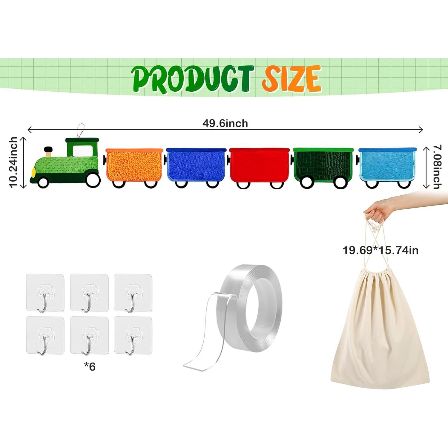 Panel de Pared Sensorial Loninak Tren 101.6x30.5cm para Niños