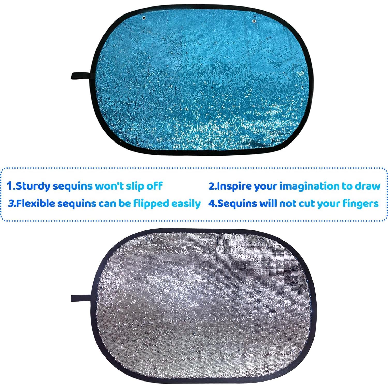 Alfombra Sensorial de Lentejuelas SWEIBOTANITY Azul Grande