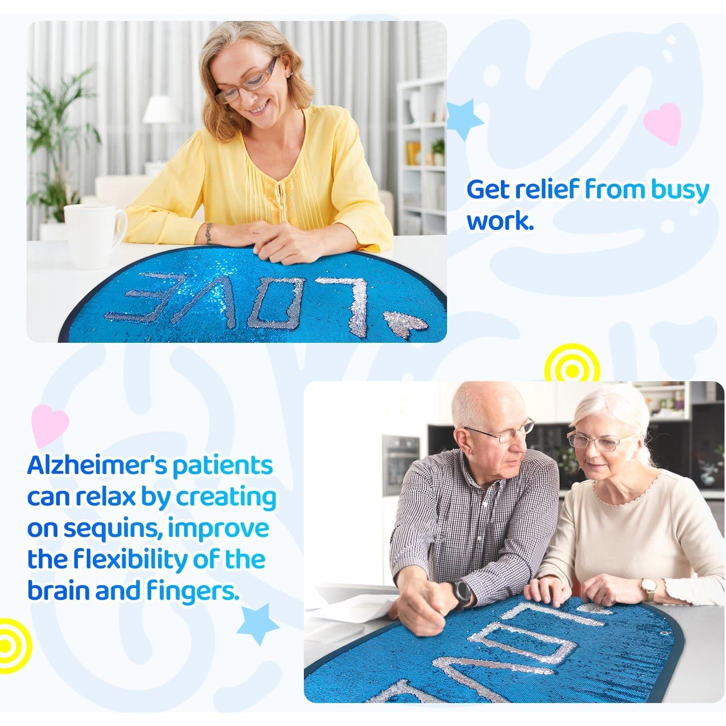 Alfombra Sensorial de Lentejuelas SWEIBOTANITY Azul Grande