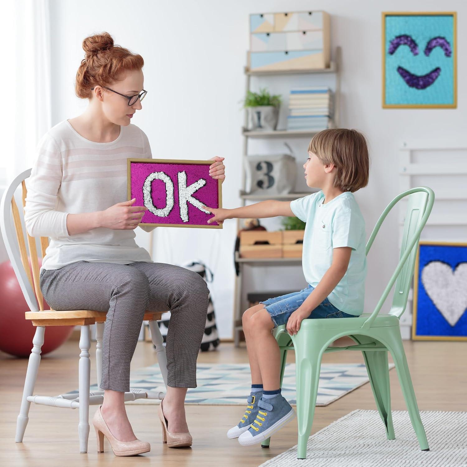 BALAPET 3 Paneles Sensoriales de Madera con Lentejuelas Reversibles