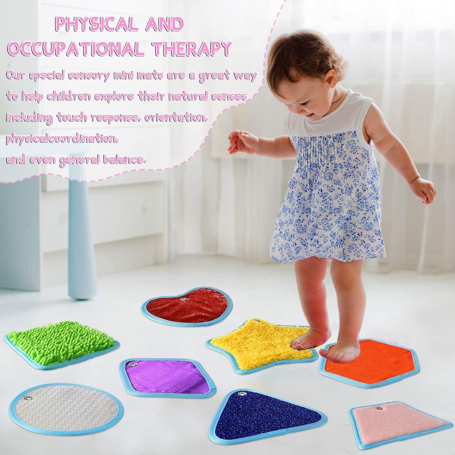 Alfombrillas Sensoriales Boao 8 Piezas Texturizadas 21x21 cm