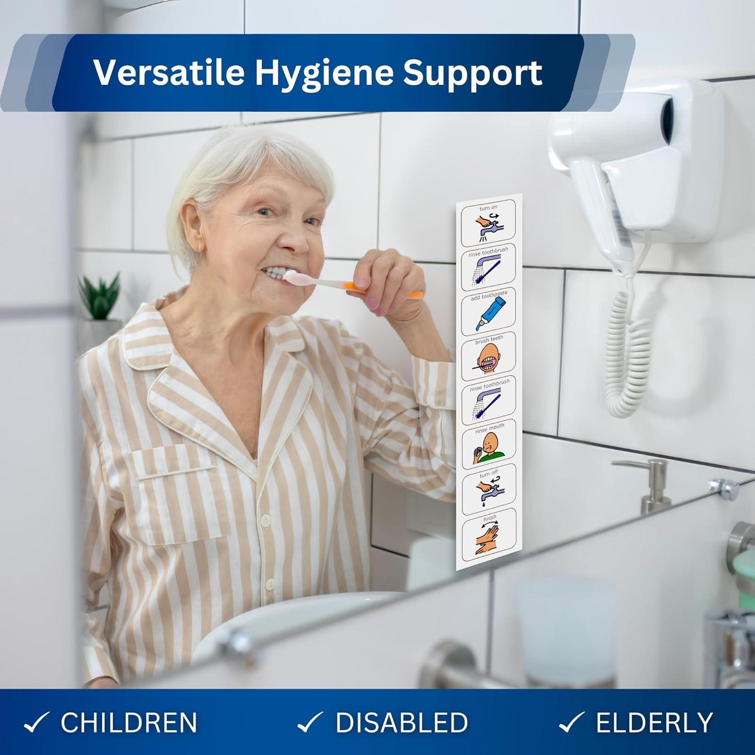 Gráfico de Rutina de Cepillado para Niños Autistas - Plástico Duradero