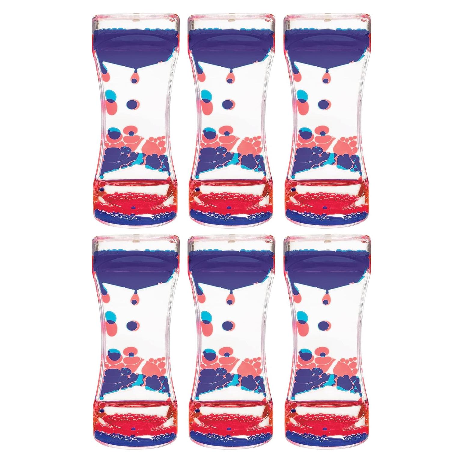 Burbujero de Movimiento Líquido Rojo y Azul - Paquete de 6