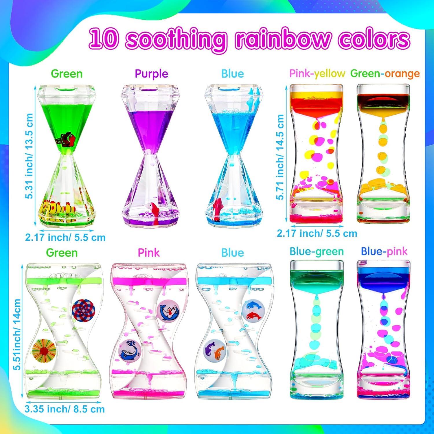 10 Temporizadores de Burbujas Líquidas Motionchic - Multicolor