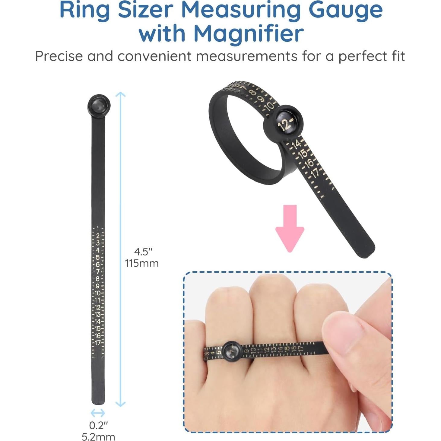 Ajustador de Tamaño de Anillo Gleamkid 103 Piezas Kit Completo