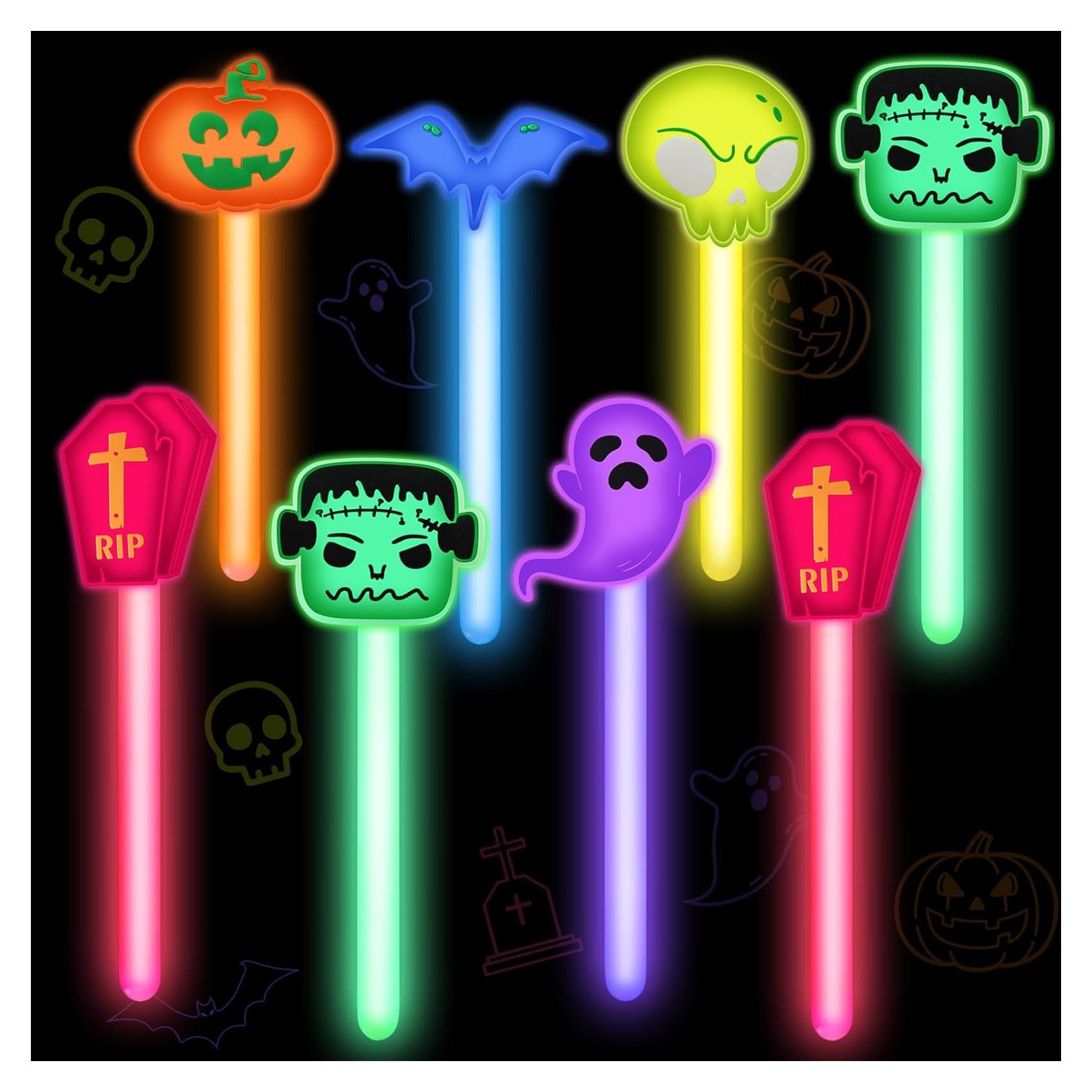 Paquete de 24 Palos de Luz Halloween AFZMON 10.16 cm Brillantes