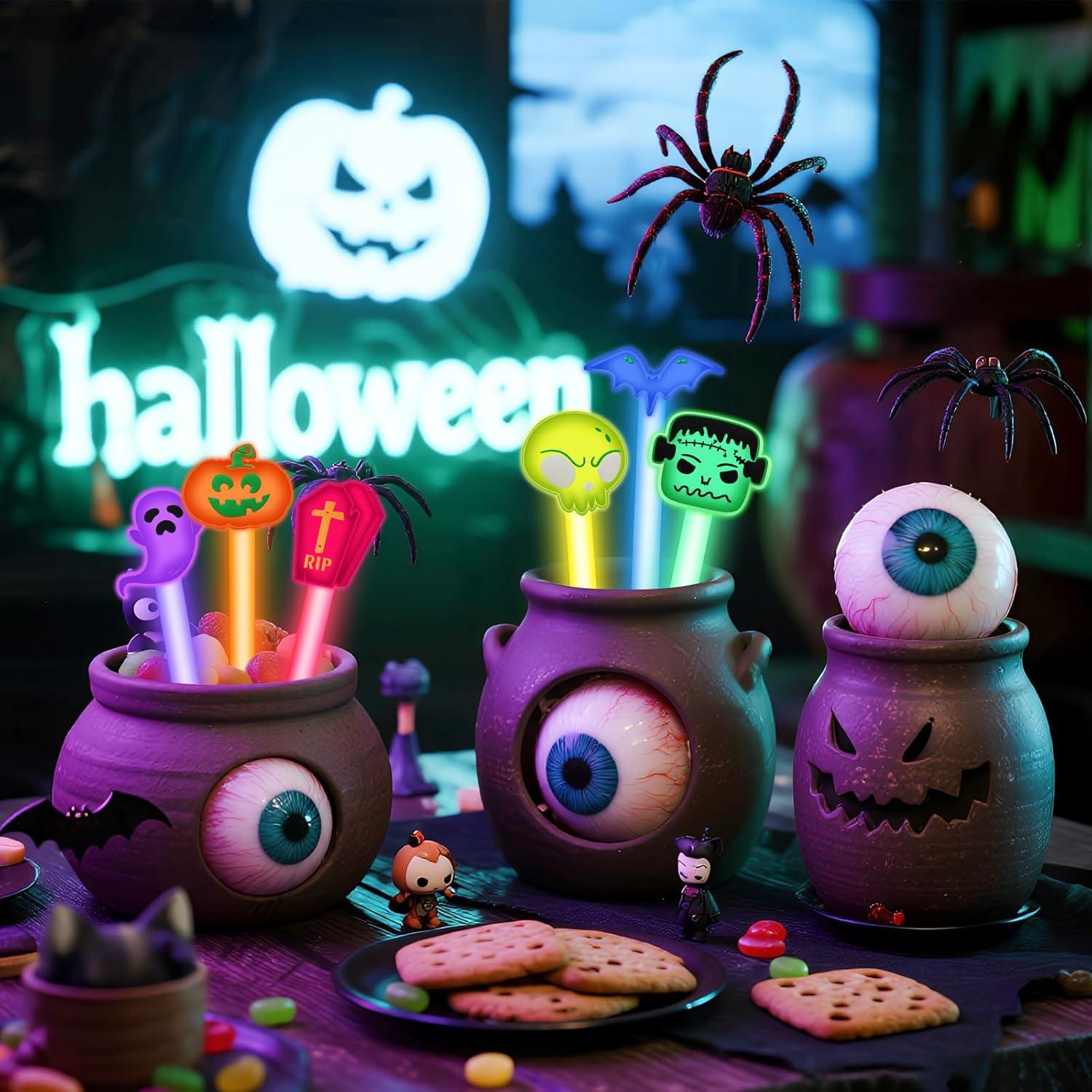 Paquete de 24 Palos de Luz Halloween AFZMON 10.16 cm Brillantes