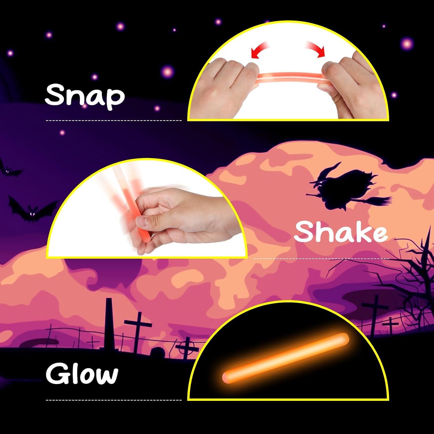 Paquete de 24 Palos de Luz Halloween AFZMON 10.16 cm Brillantes