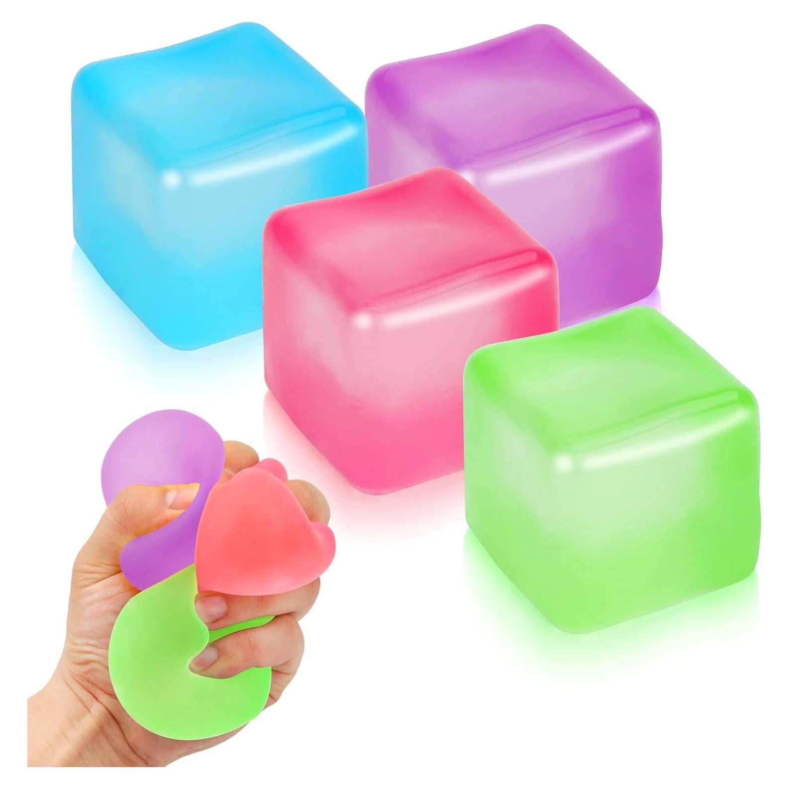 Paquete de 4 Cubos Antiestrés Sensoriales YIWUSHI 5cm