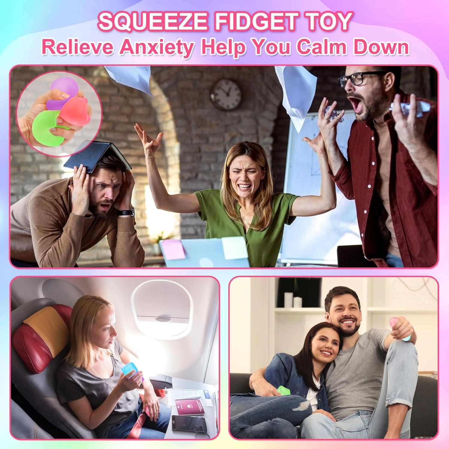 Paquete de 4 Cubos Antiestrés Sensoriales YIWUSHI 5cm