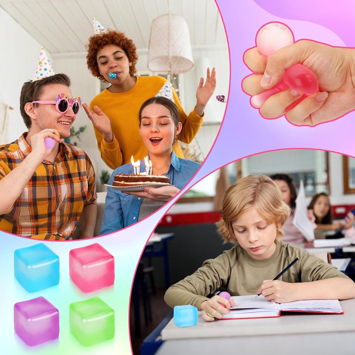 Paquete de 4 Cubos Antiestrés Sensoriales YIWUSHI 5cm