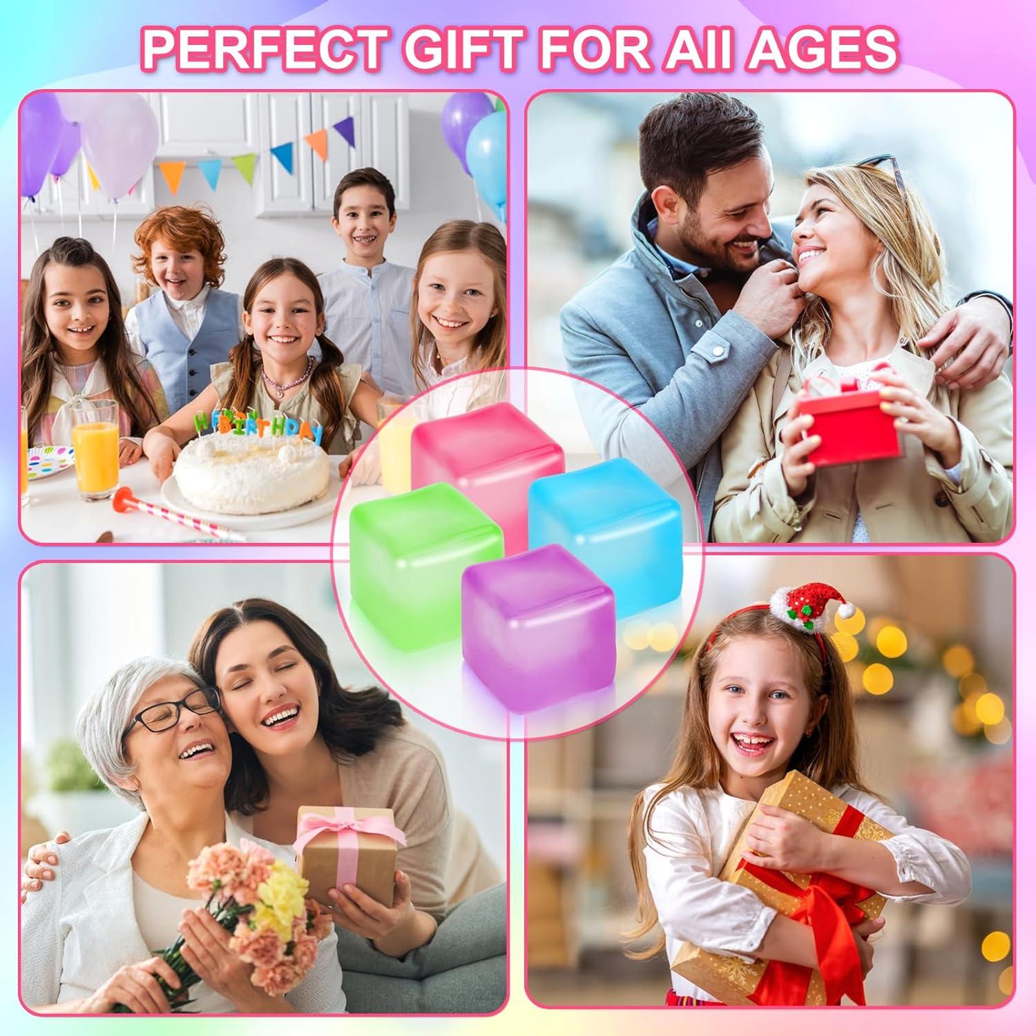 Paquete de 4 Cubos Antiestrés Sensoriales YIWUSHI 5cm