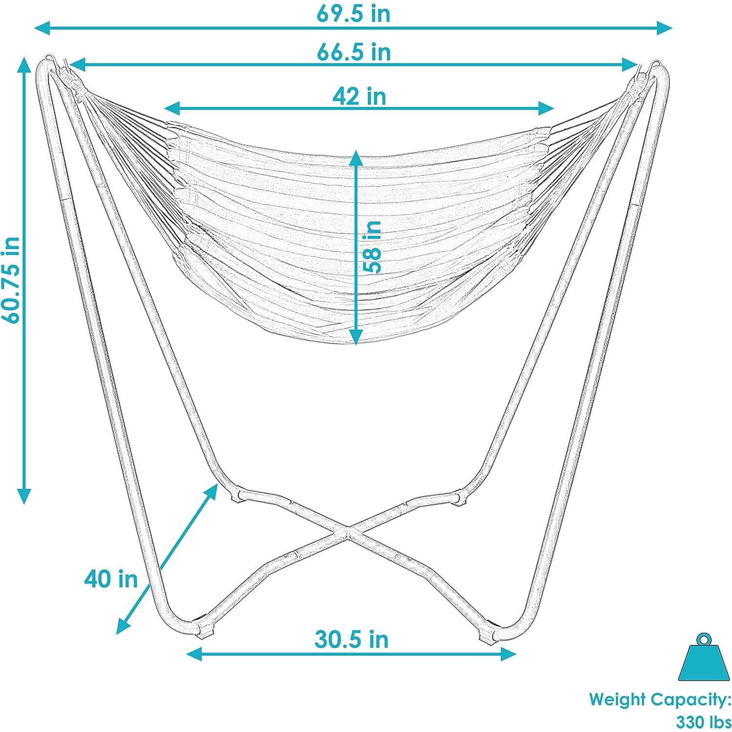 Silla Hamaca Colgante Sunnydaze con Soporte Ahorra Espacio