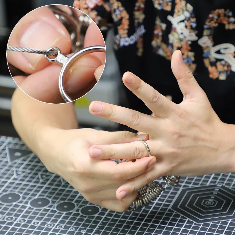 Kit Medidor de Tamaño de Anillo Metálico 27 Piezas