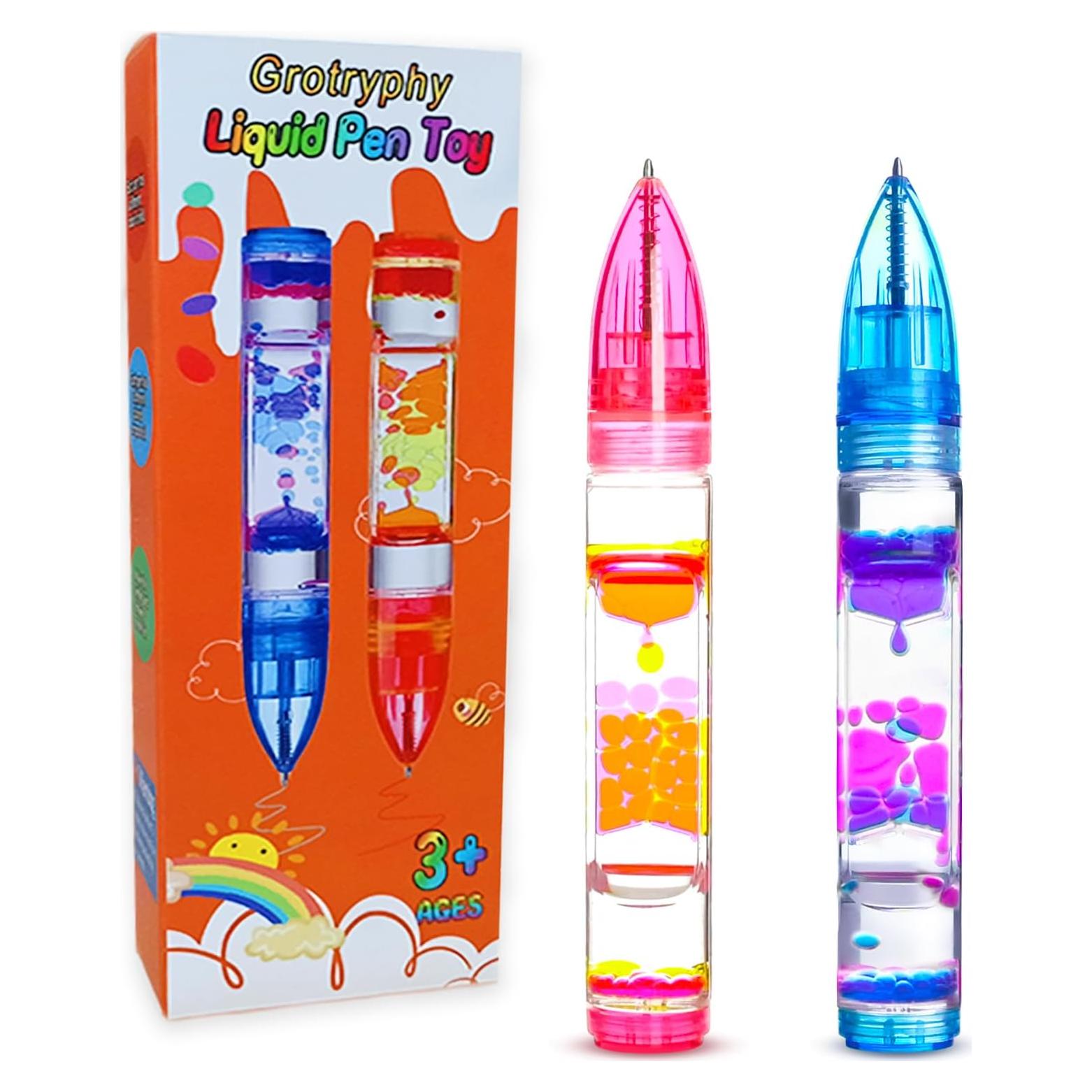 Bolígrafos líquidos divertidos Grotryphy - Paquete de 2