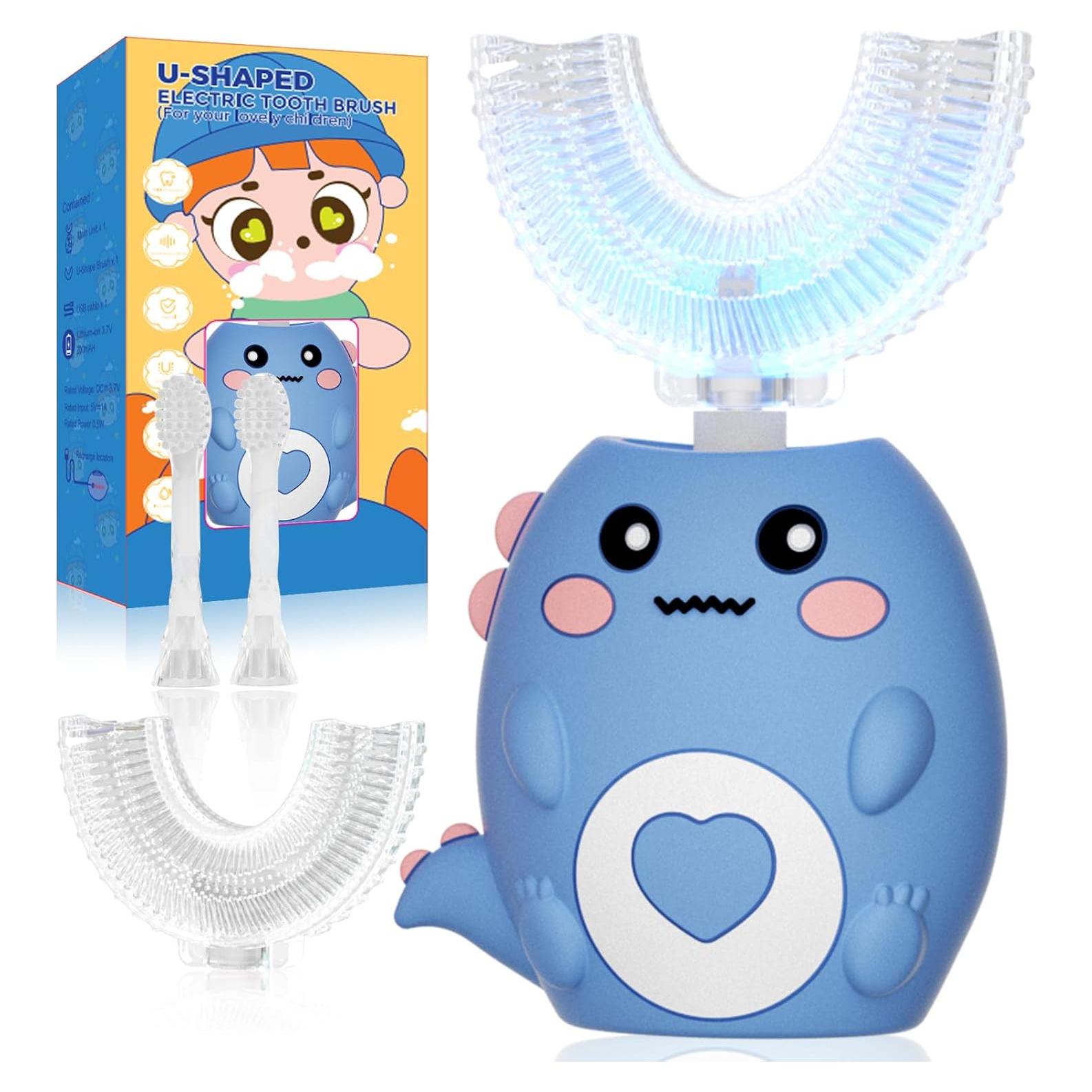 Cepillo de dientes eléctrico para niños U-Shaped Dino IPX7