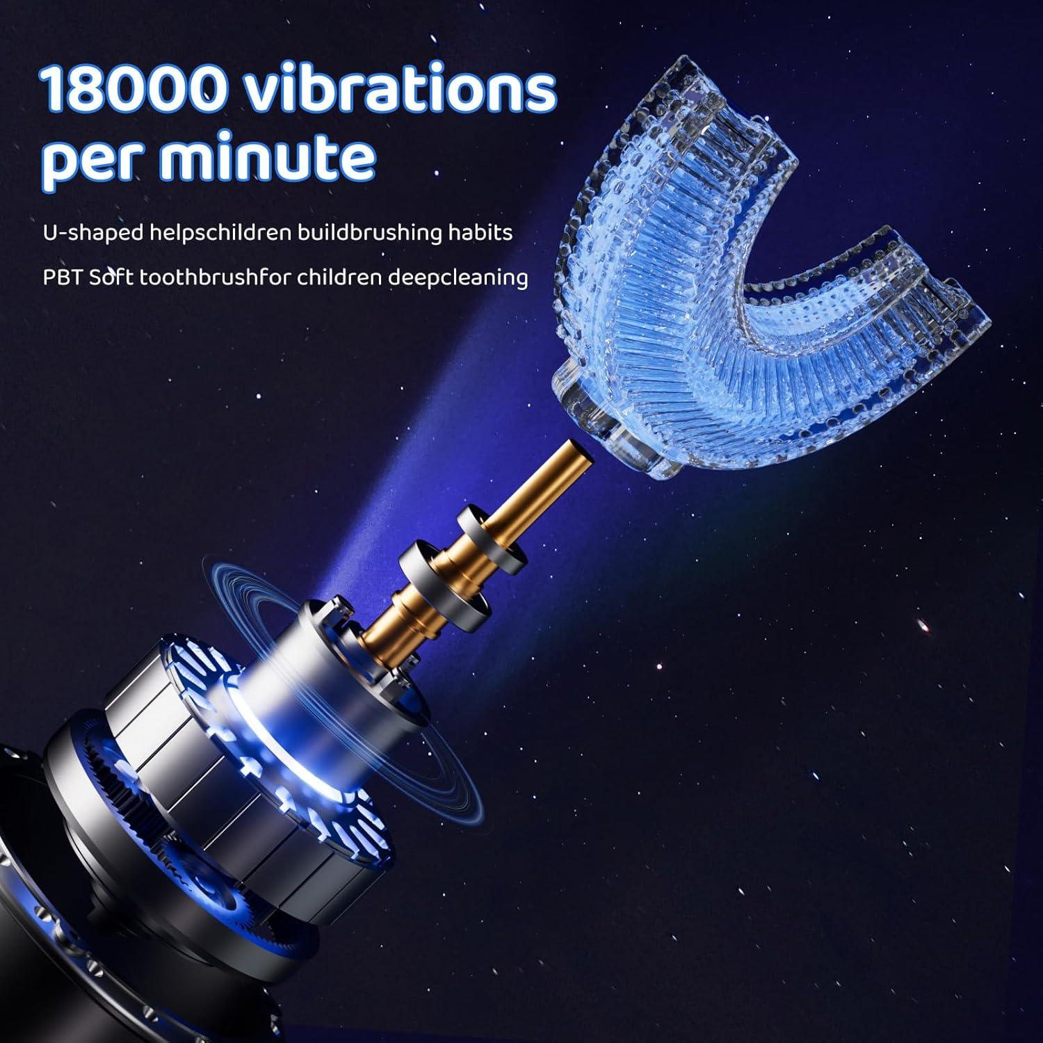 Cepillo de dientes eléctrico para niños U-Shaped Dino IPX7