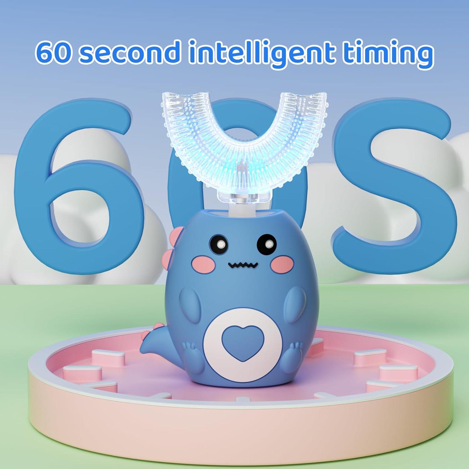 Cepillo de dientes eléctrico para niños U-Shaped Dino IPX7