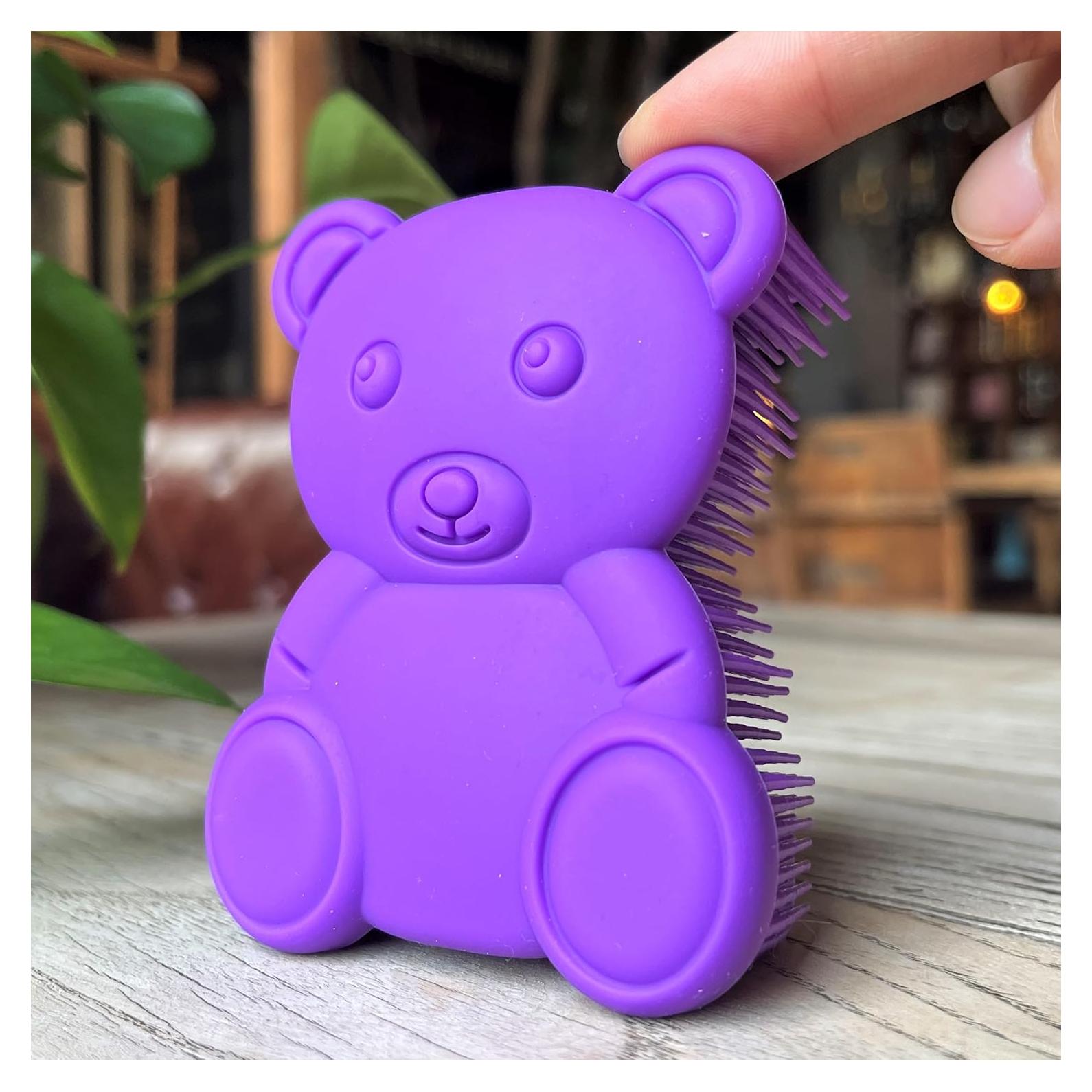 Cepillo Sensorial 2 en 1 de Silicona Penepico Oso Púrpura