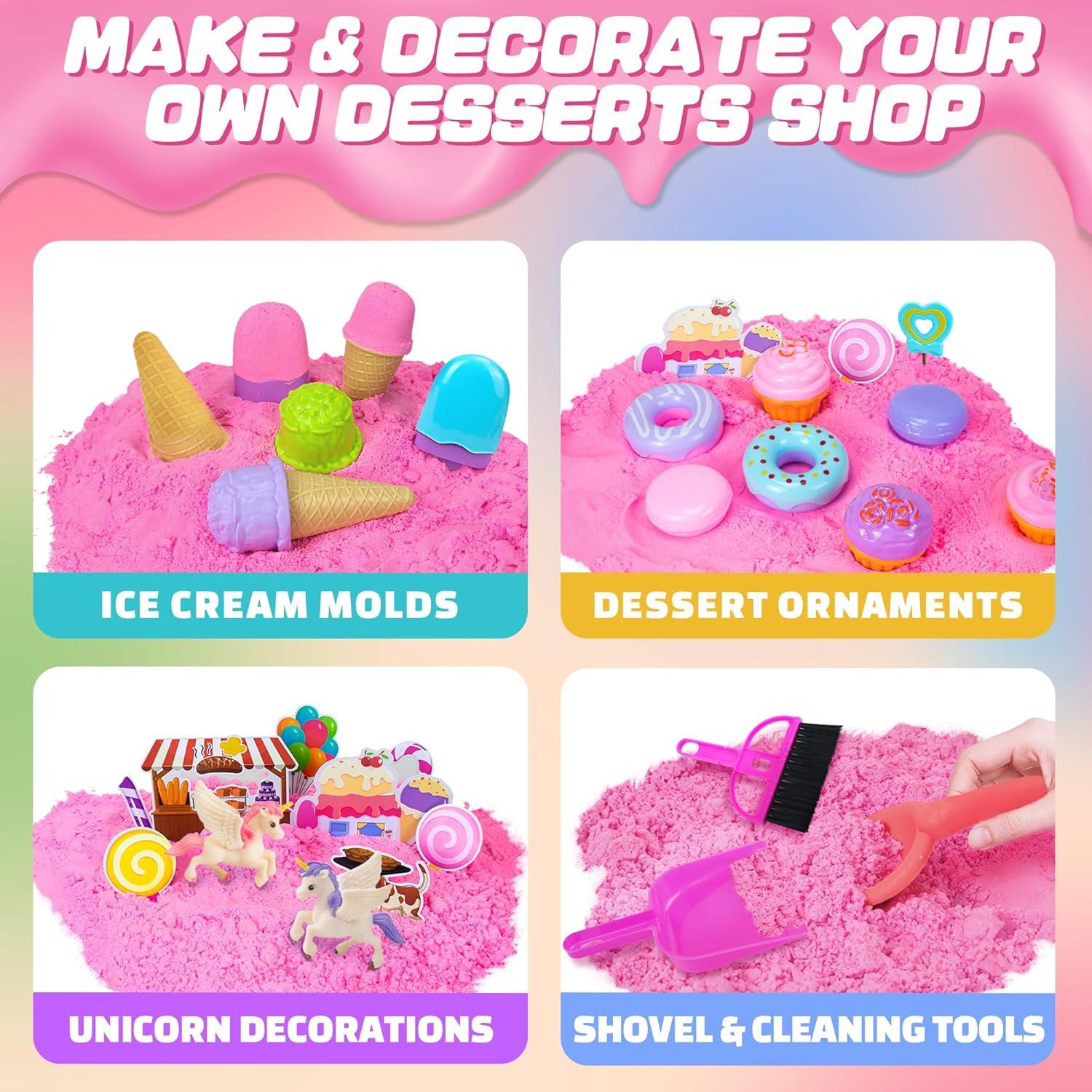 Kit de Arena Mágica SMILESSKIDDO - Tienda de Helados Unicornio 0.99kg