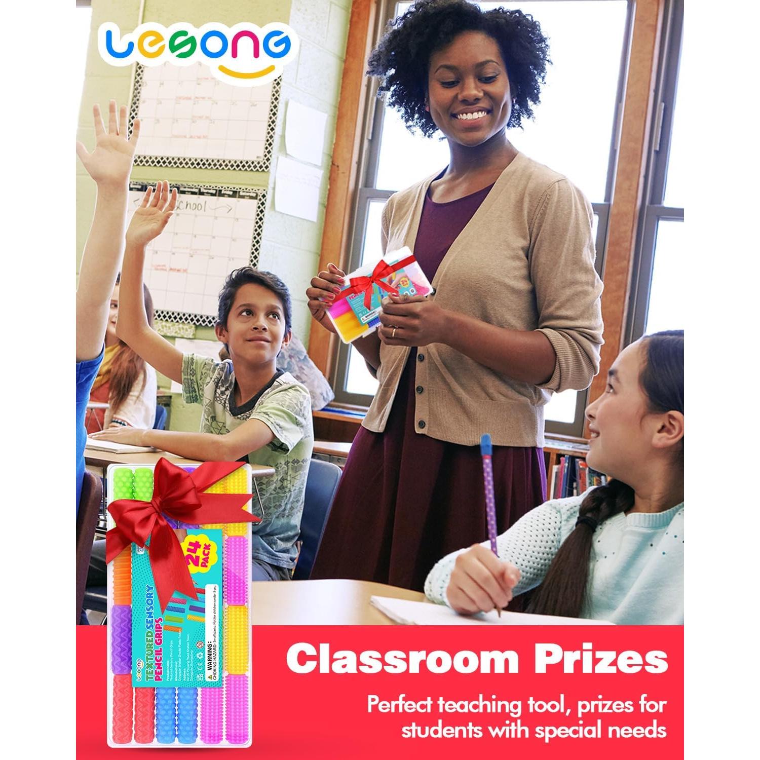 Agarraderas de Lápiz Sensoriales Antiestrés LESONG - Paquete de 24