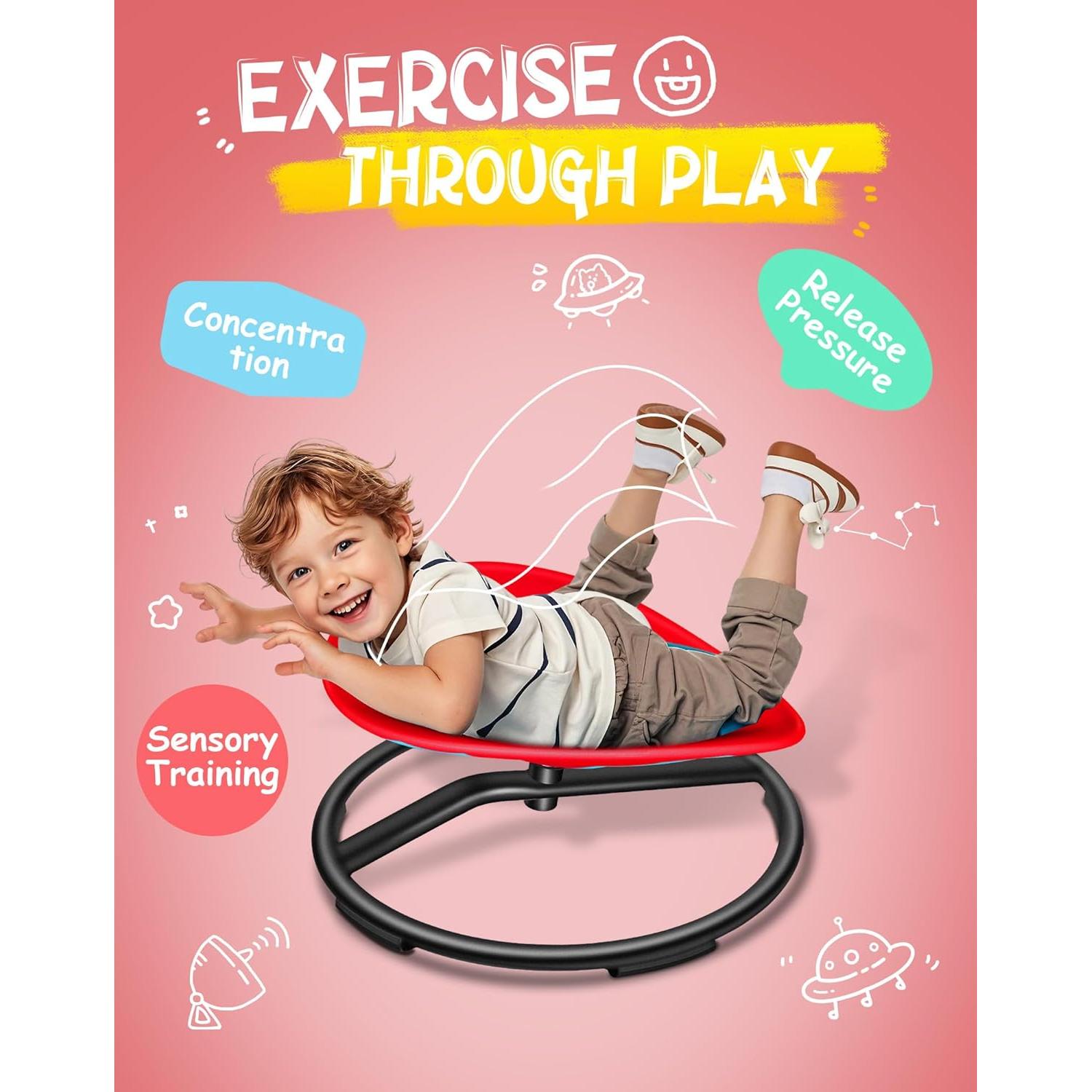 Silla Giratoria Sensory para Niños FERUERW Rojo 100kg