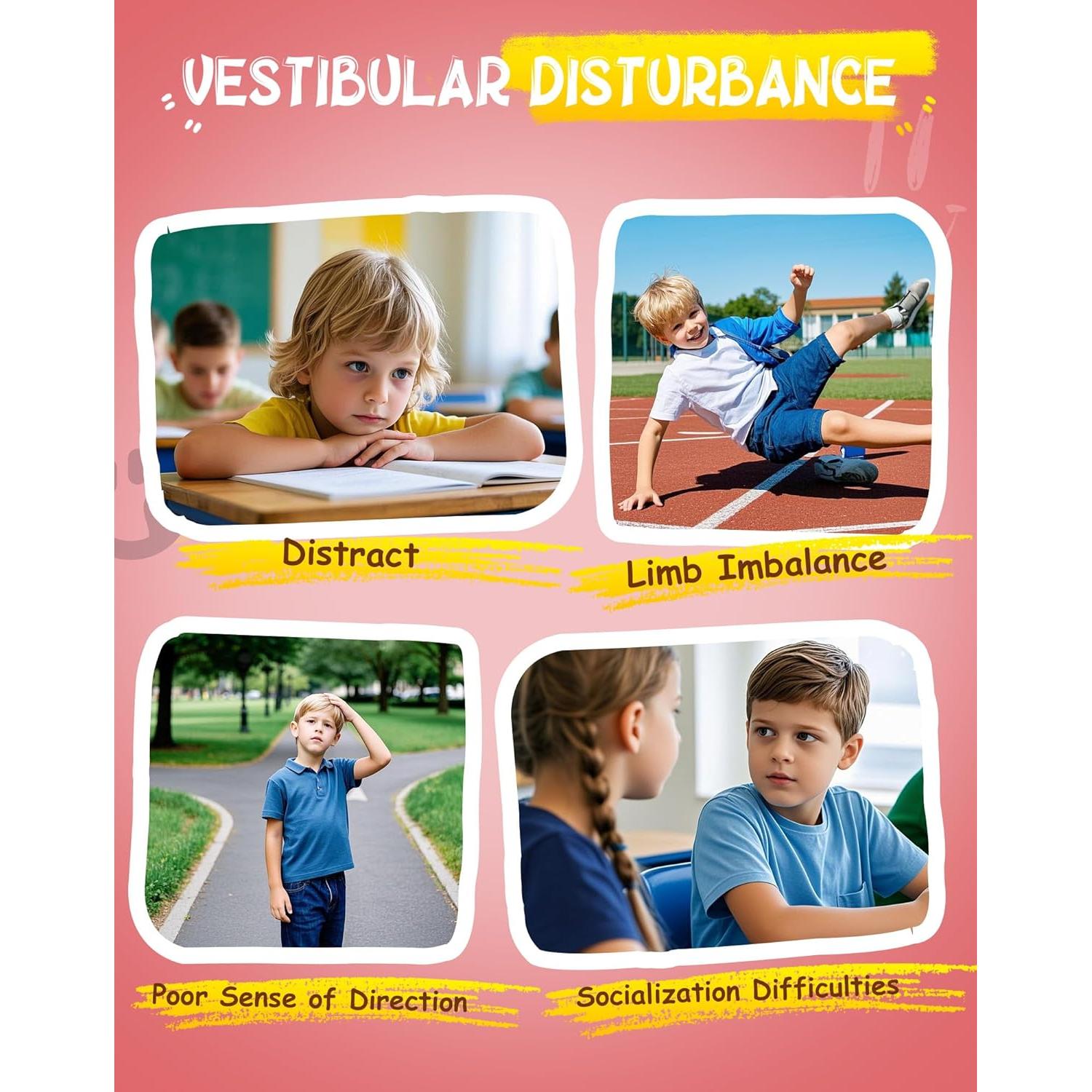 Silla Giratoria Sensory para Niños FERUERW Rojo 100kg