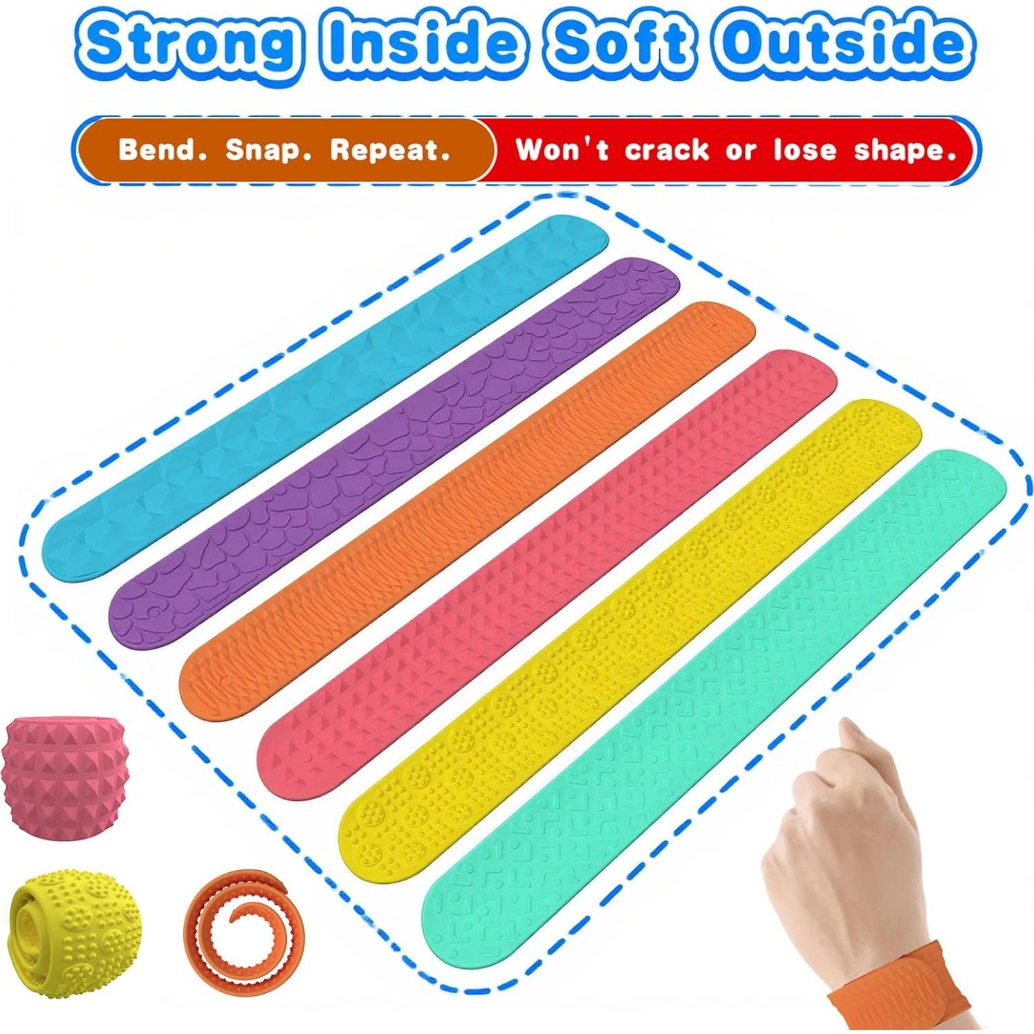 Muñequera Antiestrés Sensorial para Niños - Set de 6 Colores