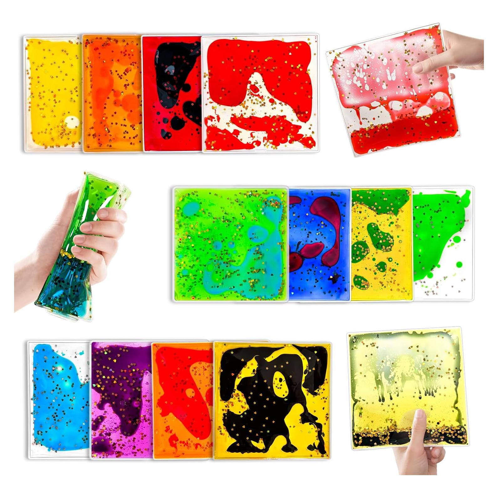 Losas de Gel Sensorial Qoytqoy 12 Paquetes Antiestrés 15x15cm