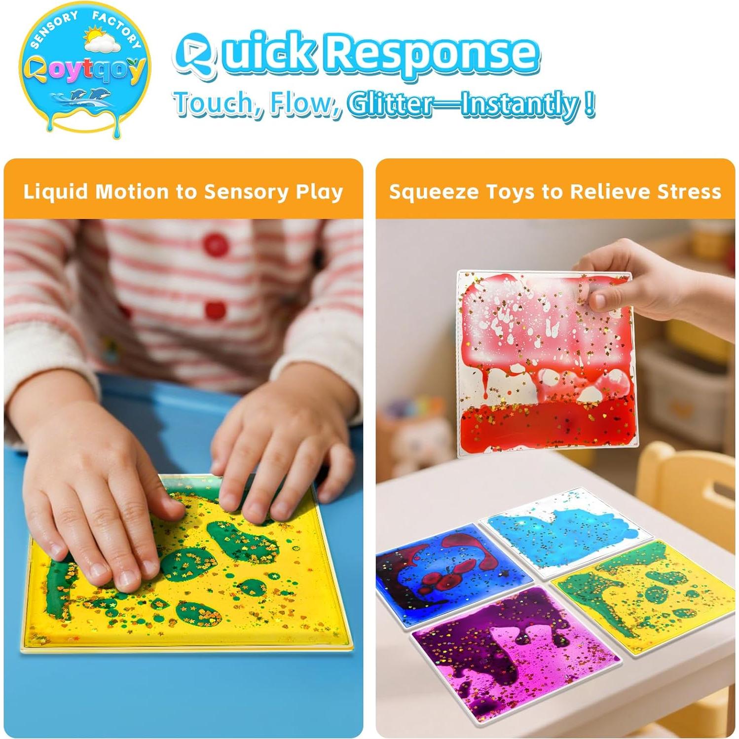 Losas de Gel Sensorial Qoytqoy 12 Paquetes Antiestrés 15x15cm