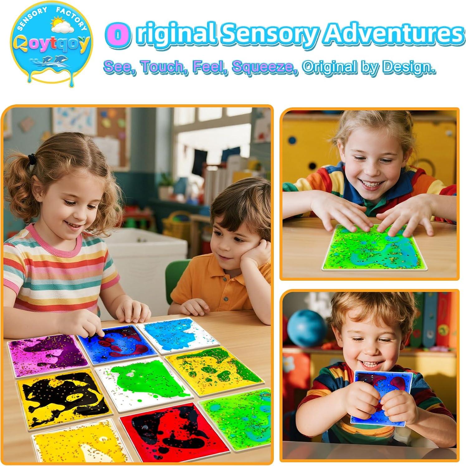 Losas de Gel Sensorial Qoytqoy 12 Paquetes Antiestrés 15x15cm