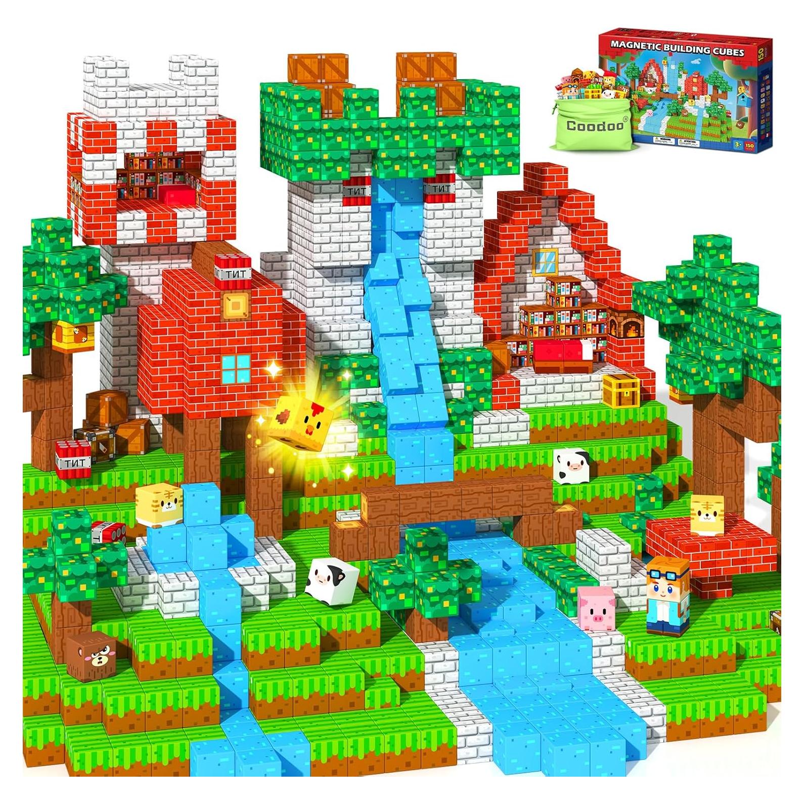 150 Bloques Magnéticos Coodoo Set Bosque Juguetes STEM 3+