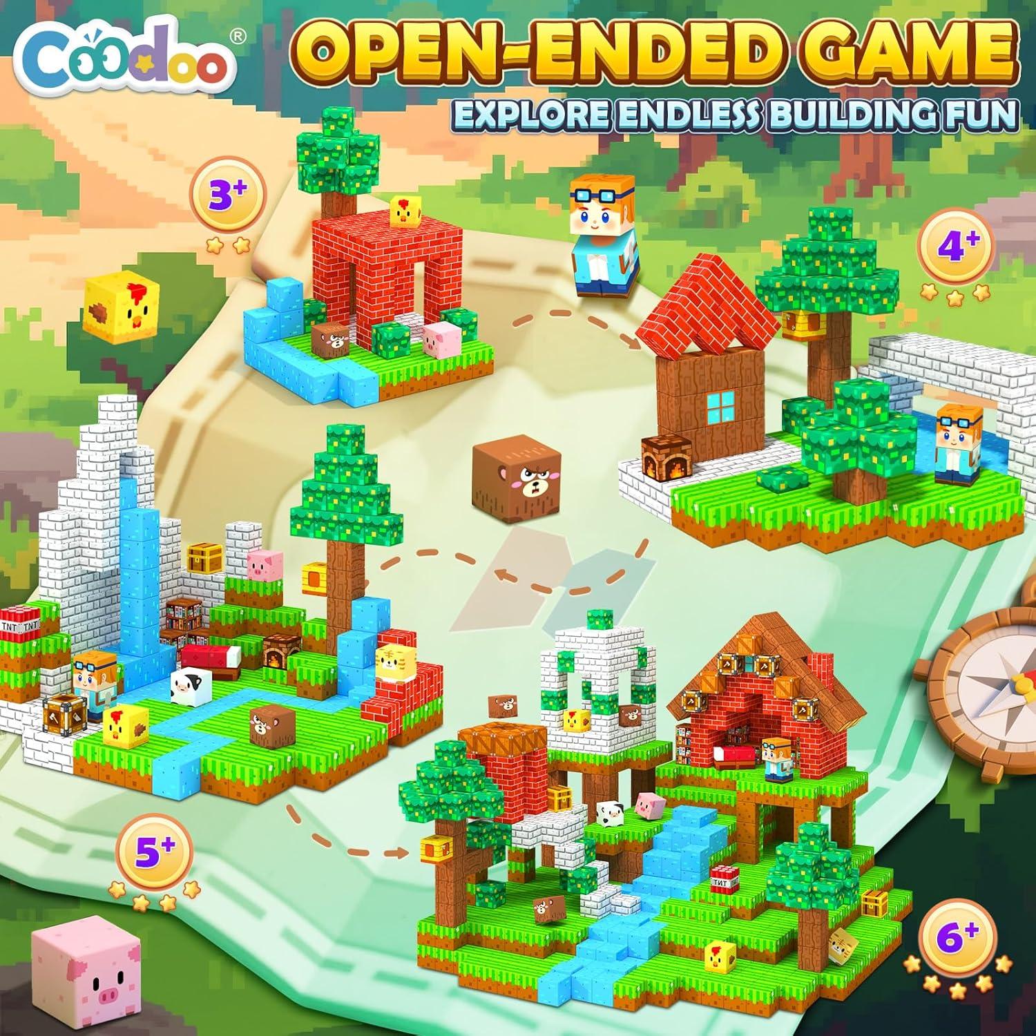 150 Bloques Magnéticos Coodoo Set Bosque Juguetes STEM 3+